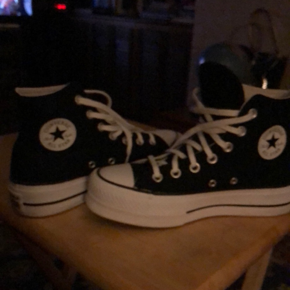 Black Converse All⭐️Star platform sneakers
